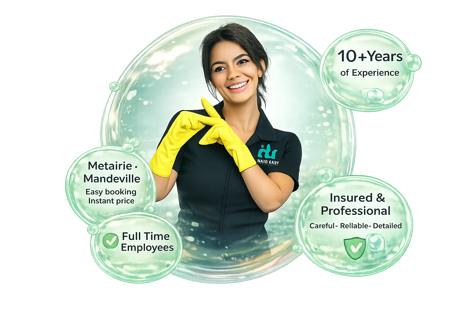 Nola Maid Easy cleaning crew serving Metairie and Mandeville